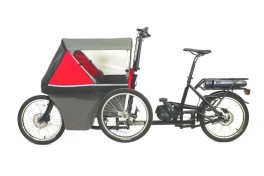 Cargobike triciclo Elettrico Salamander grigio/rosso