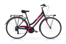 Bicicletta donna Town Speedcross blu/magenta