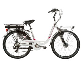 Bici a pedalata assistita E-Ven7 Bianco/Rosso 7V