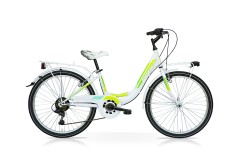 Bici Trekking Fashion 24'' Bianco/Lime